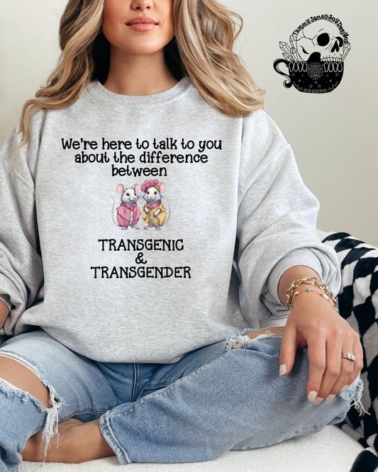 We're here to talk to you about the difference between transgenic & transgender