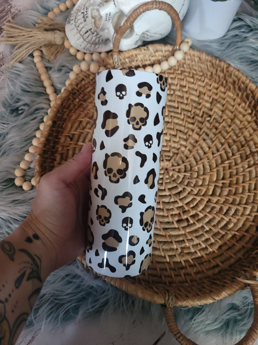 Leopard Skulls 20 oz Stainless Steel Tumbler