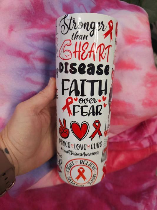 Heart Disease Awareness 20 oz Stainless Steel Tumbler