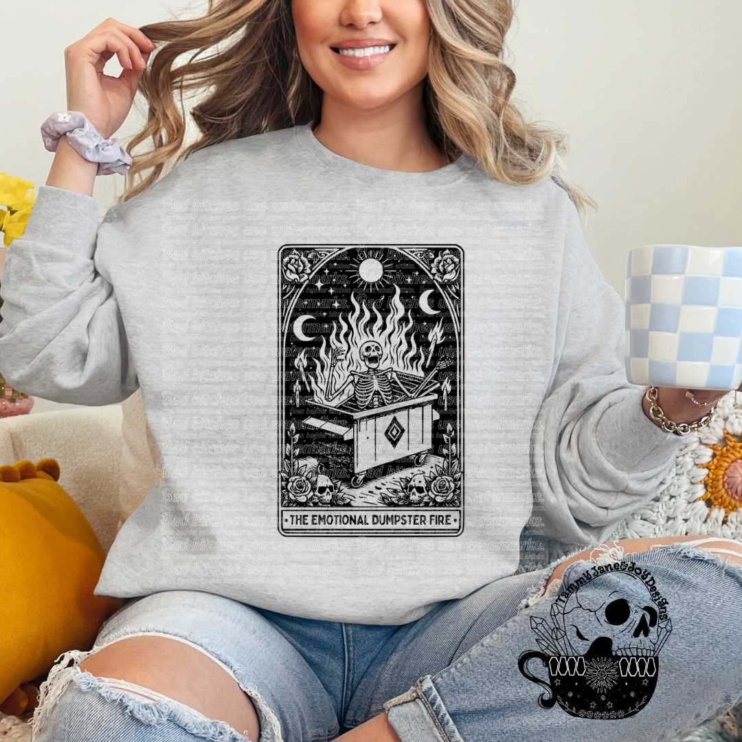 The emotional dumpster fire (tarot card)