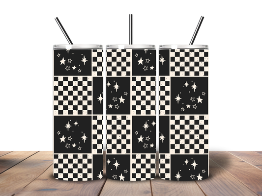 Checkered Stars 20 oz Stainless Steel Tumbler