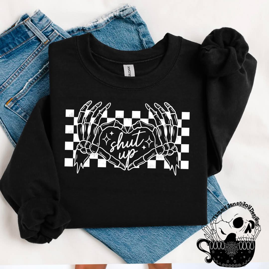 Shut Up Skelly Heart Hands (white)