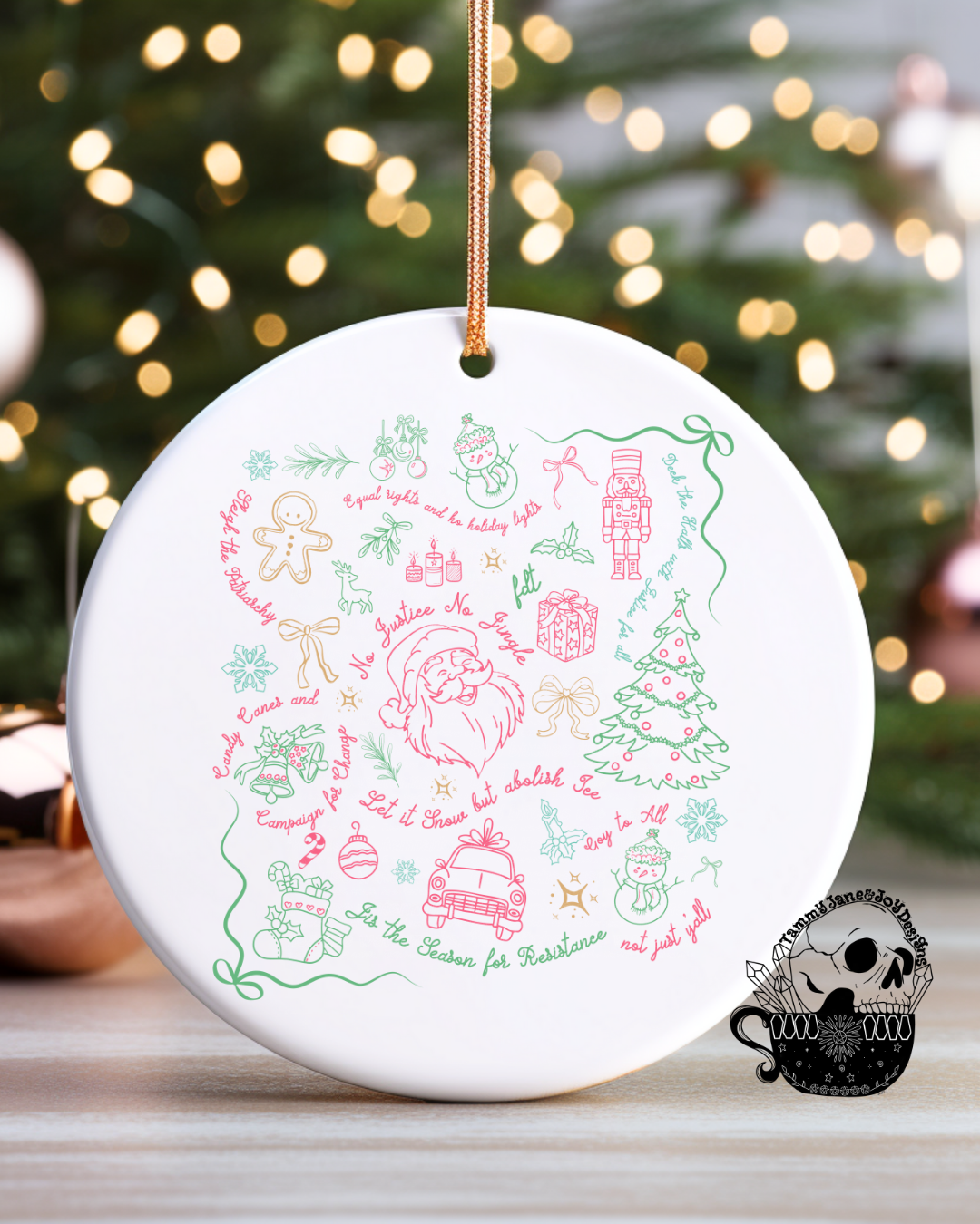 Hidden Christmas Message Ceramic Ornament