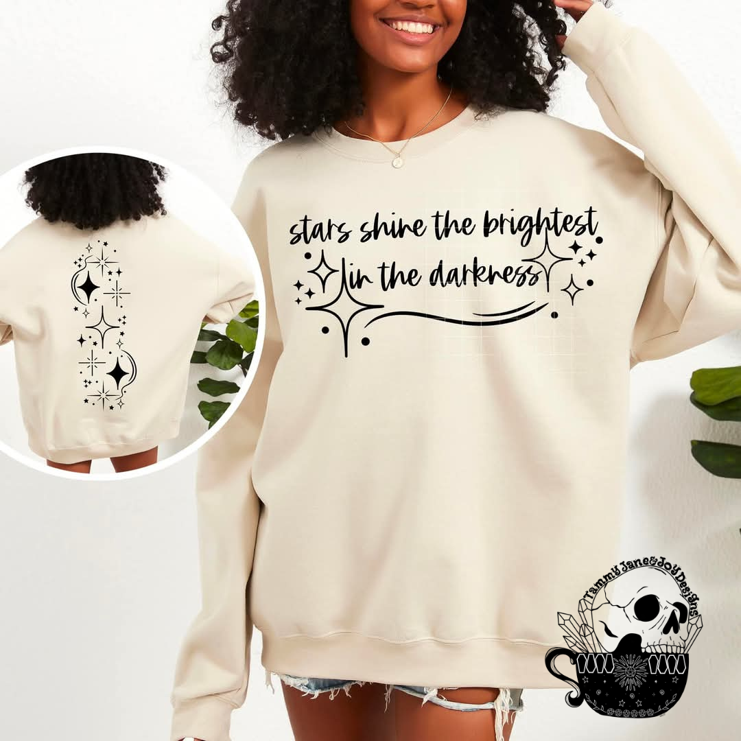 Stars shine the brightest in darkness (black)