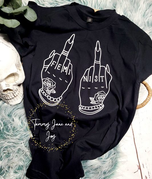 Feminist Tatted Middle Fingers