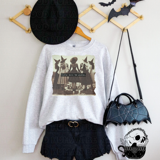 Girls will be girls (sepia toned)