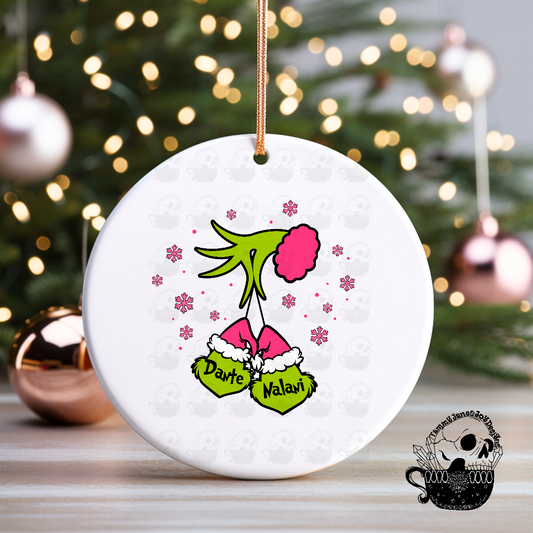 Green Hands Ceramic Ornament