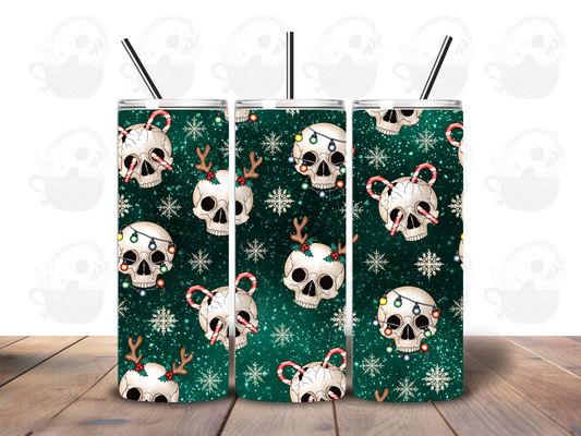 Christmas Skulls 20 oz Stainless Steel Tumbler