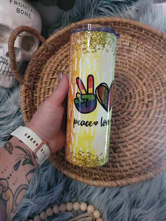 Peace Love Equality 20 oz Stainless Steel Tumbler