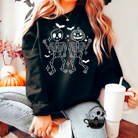 Dancing Skelly Friends White