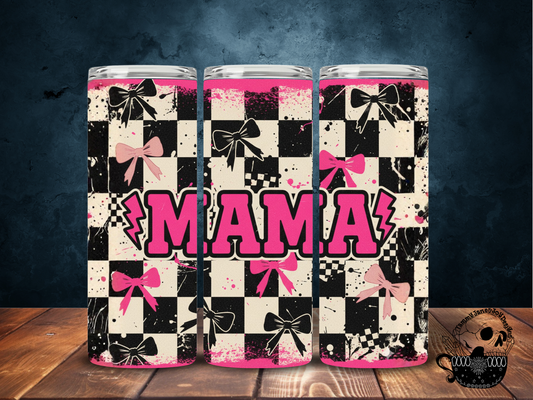 Mama checkered print 20 oz Stainless Steel Tumbler