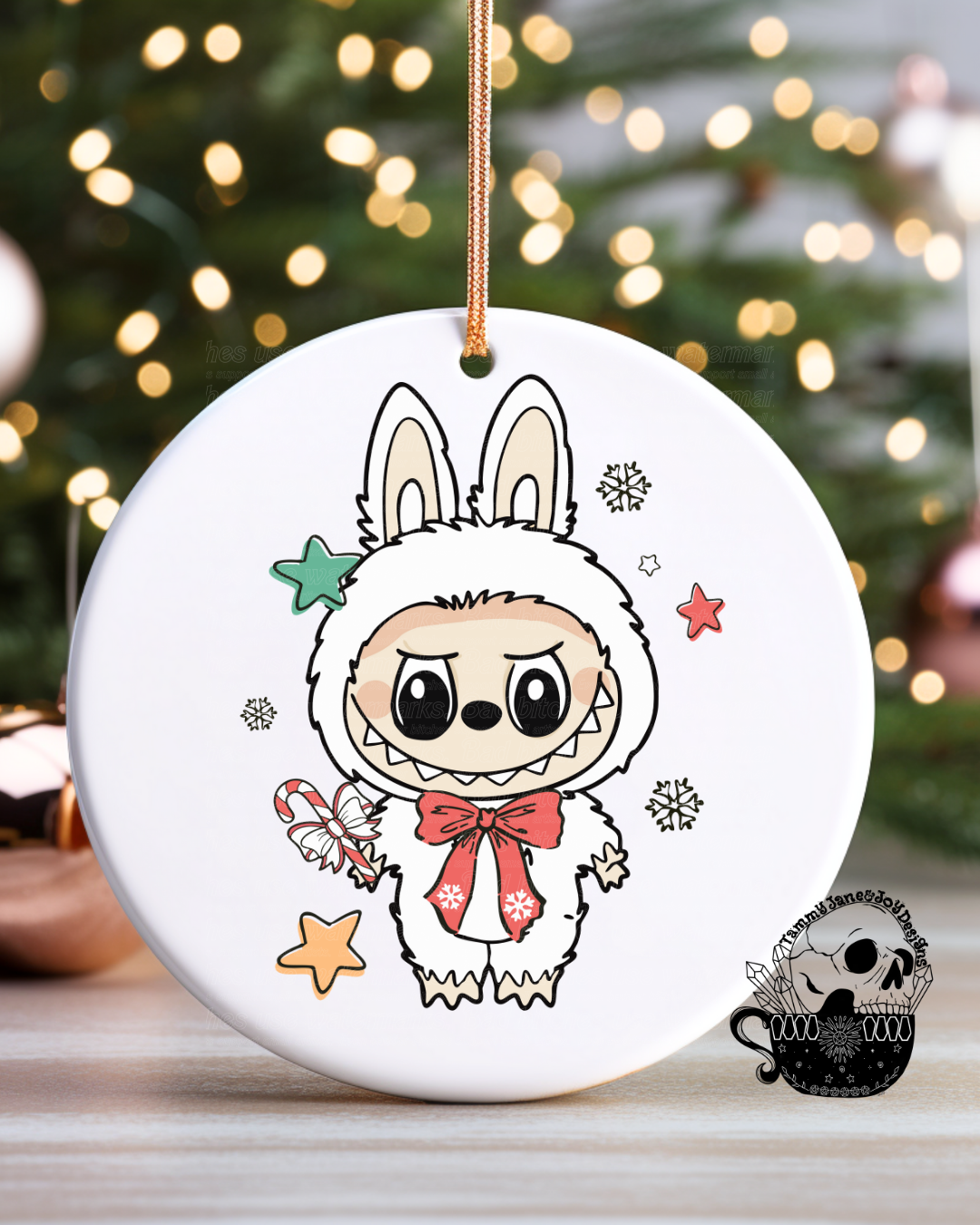 Christmas Monster Ceramic Ornament