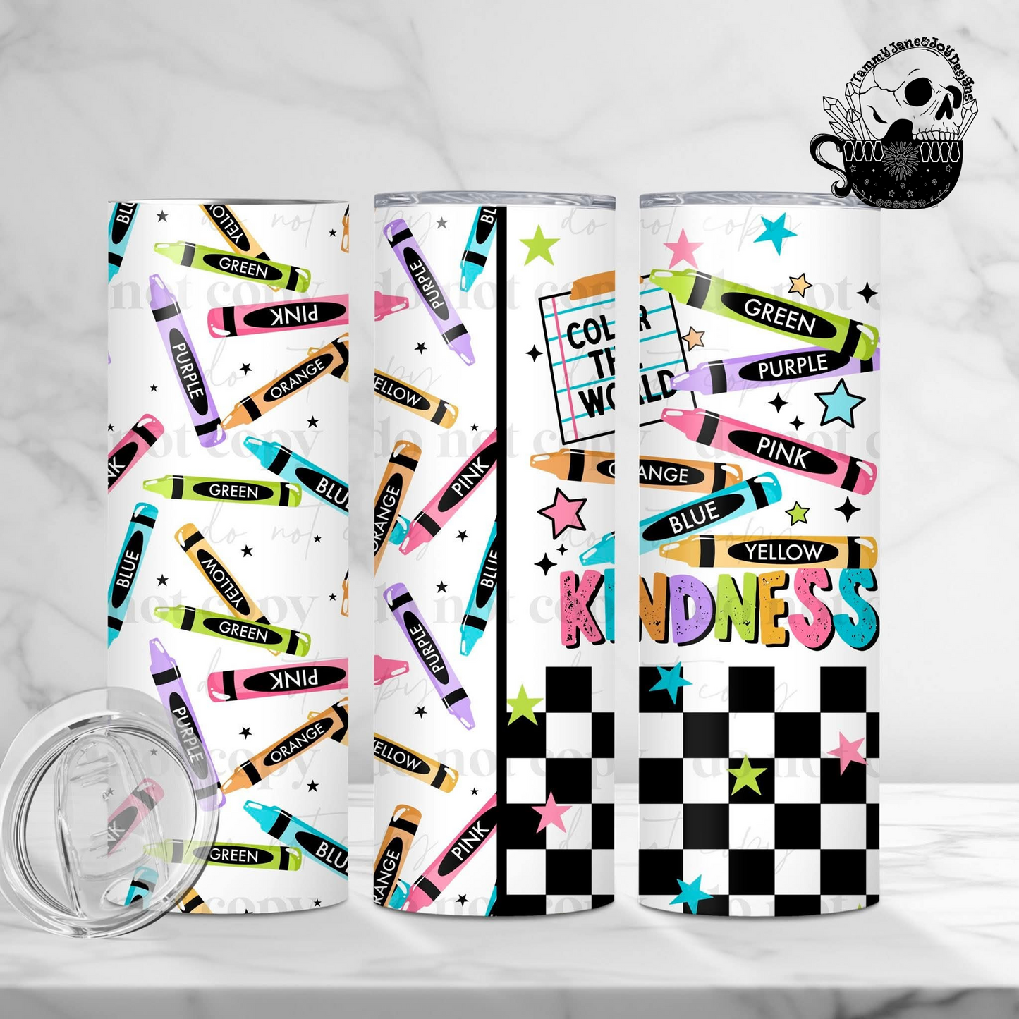 Color the World With Kindness 20 oz Stainless Steel Tumbler