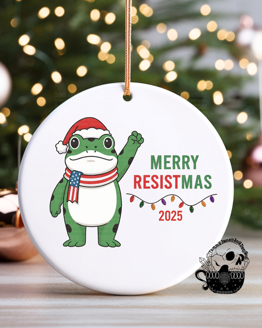 Merry Resistmas Ceramic Ornament
