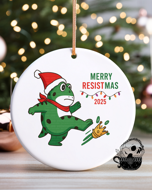 Merry Resistmas 2025 Ceramic Ornament