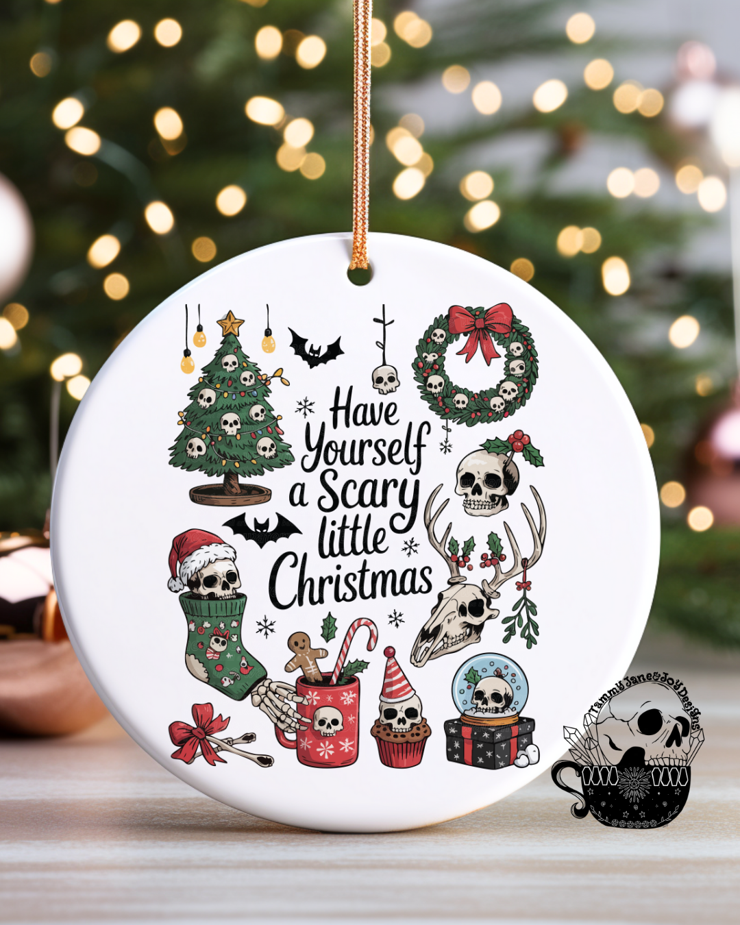 Have yourself a scary little Christmas Ceramic Ornament