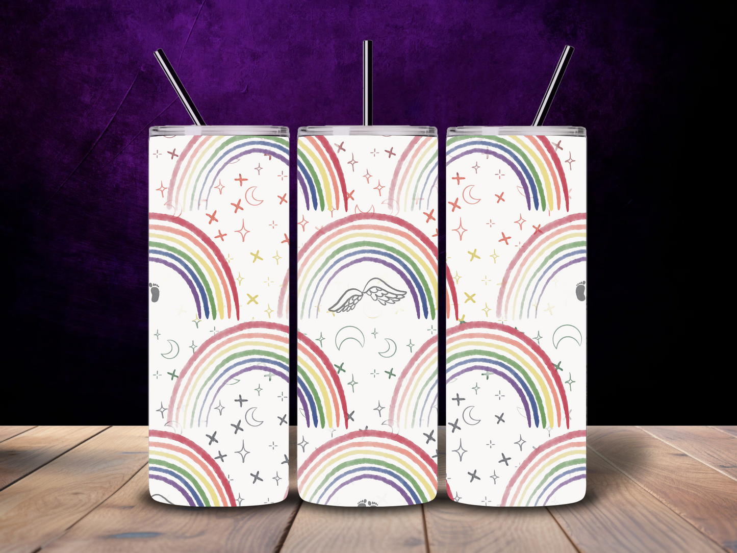 Rainbow Wings 20 oz Stainless Steel Tumbler