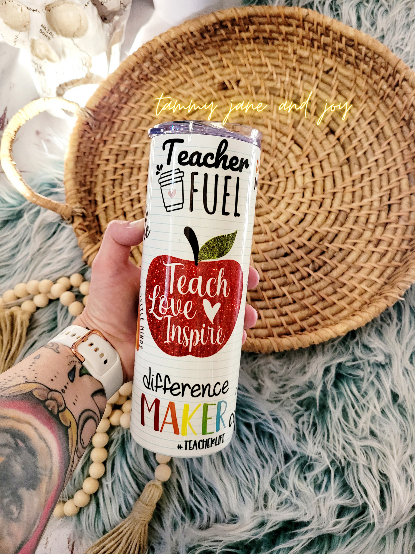 Teacher Notebook Doodles Tumbler