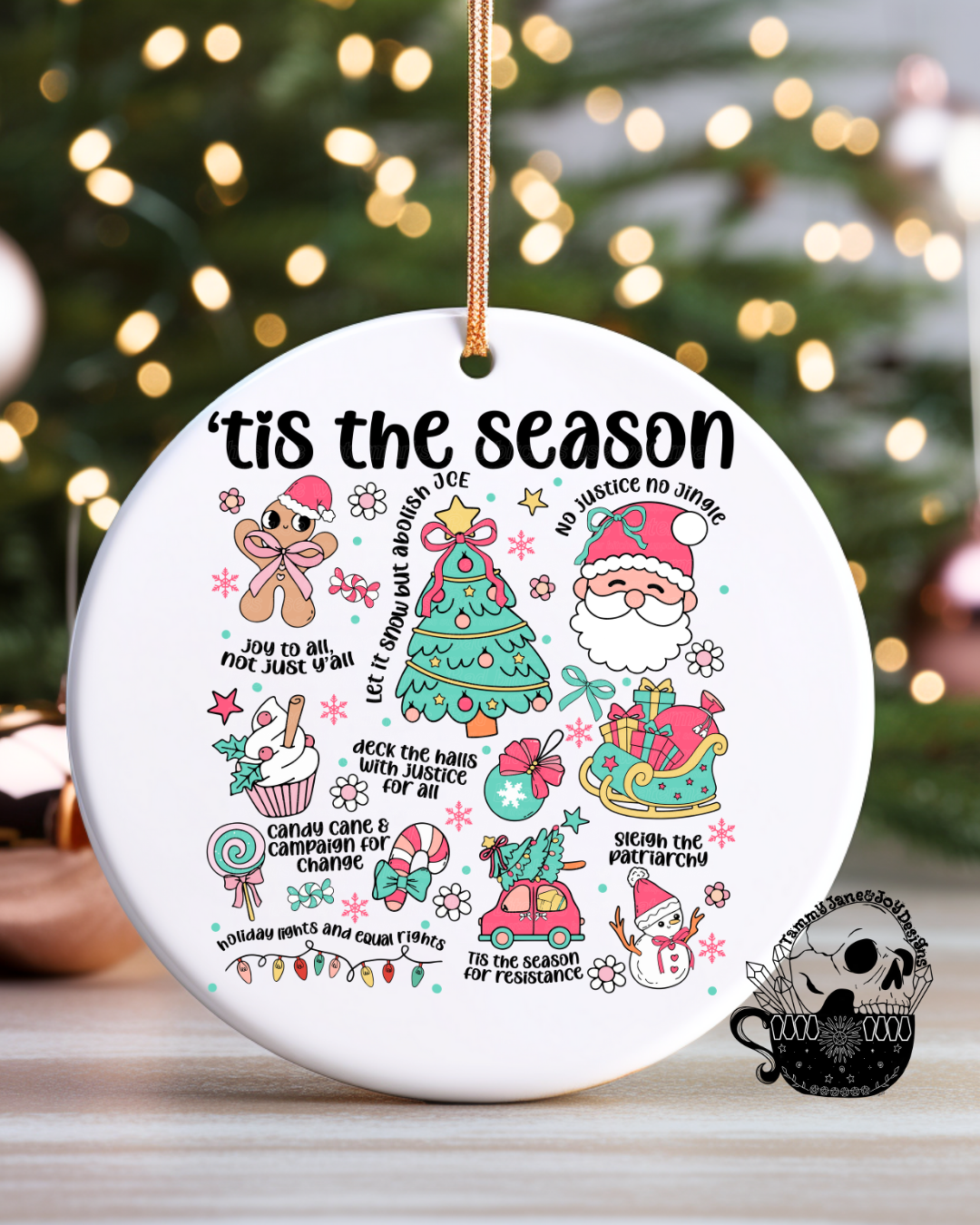 Tis The Season Ceramic Ornament