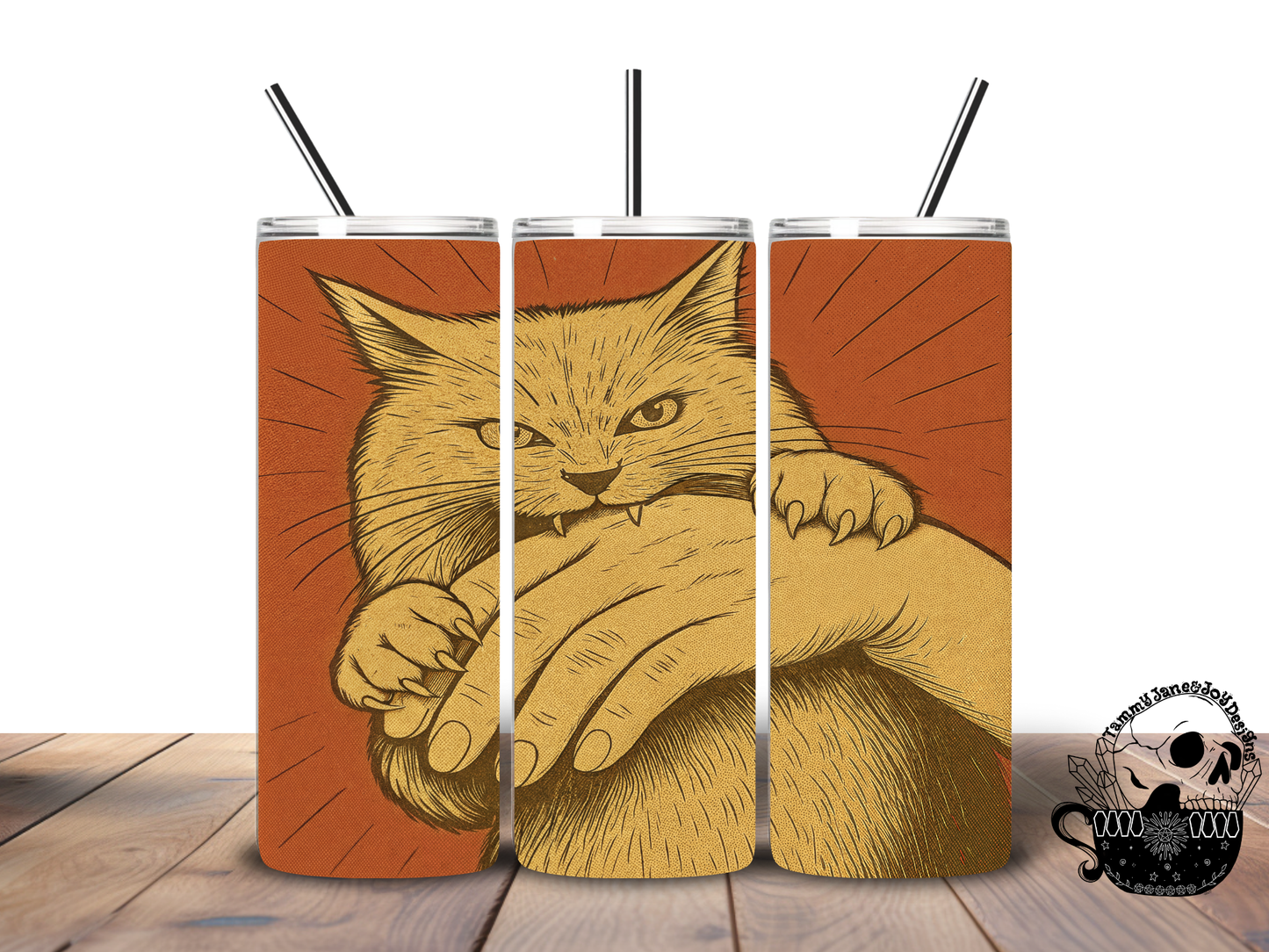 Cat Bite 20 oz Stainless Steel Tumbler