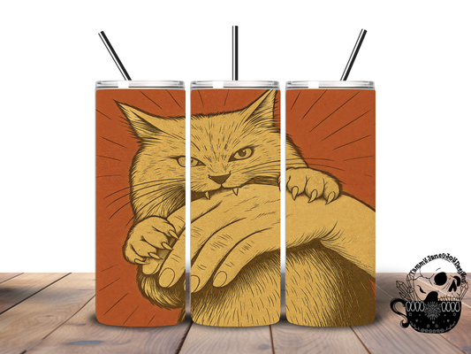 Cat Bite 20 oz Stainless Steel Tumbler