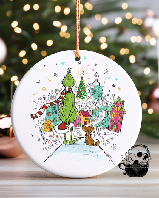 Max and Green Ceramic Ornament