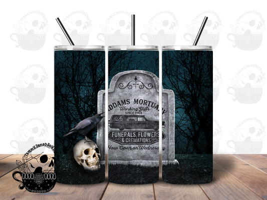 Addams Mortuary Tombstone 20 oz Stainless Steel Tumbler