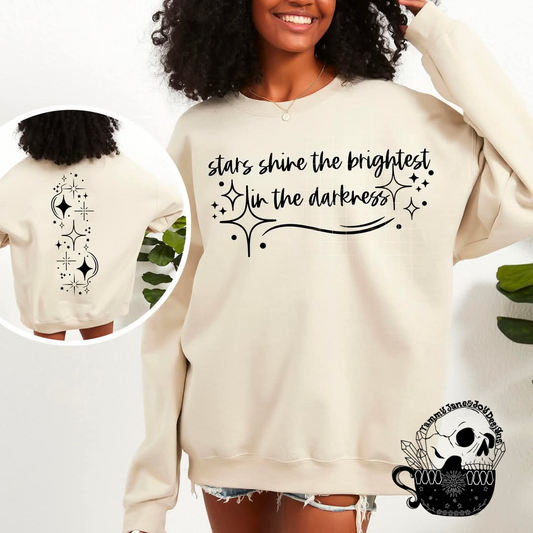 Stars shine the brightest in darkness (black)