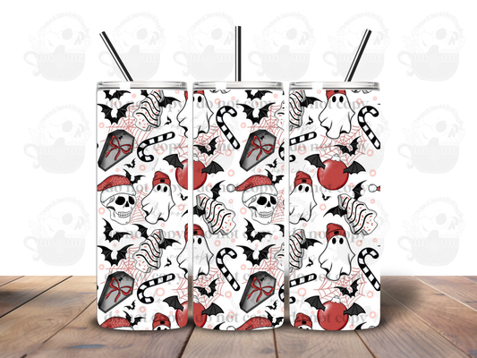 Skelly Christmas Peppermint 20 oz Stainless Steel Tumbler