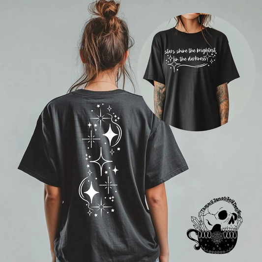 Stars shine the brightest in darkness (white)