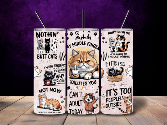 Cattitude 20 oz Stainless Steel Tumbler