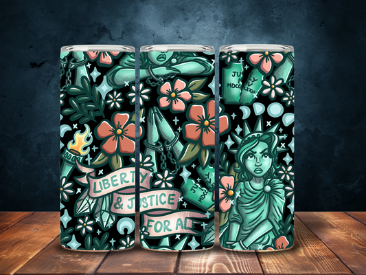Liberty & Justice for all 20 oz Stainless Steel Tumbler