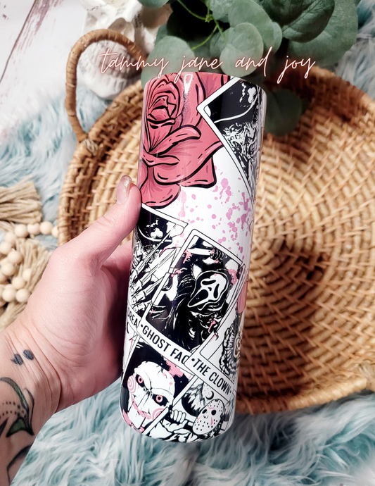 Horror Tarot in Pink Tumbler