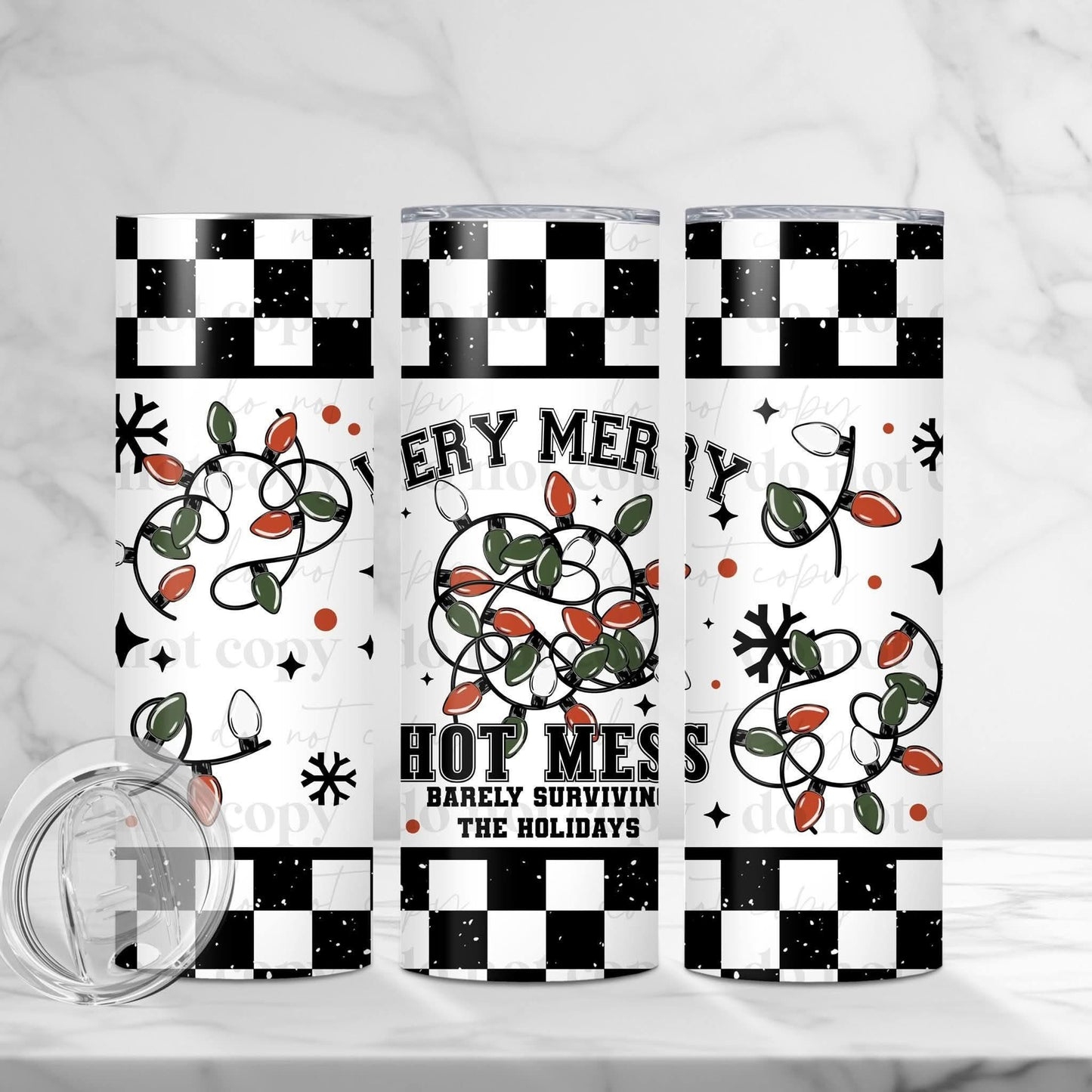 Very Merry Hot Mess 20 oz Stainless Steel Tumbler