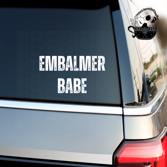 Embalmer Babe Car Decal