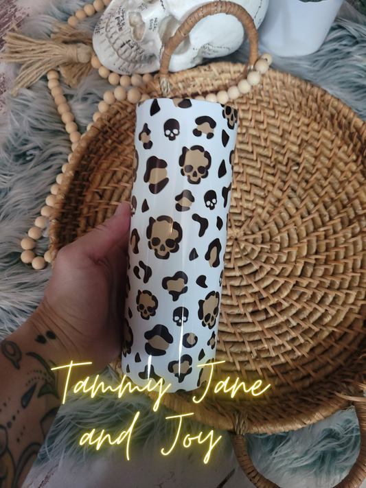 Skeleton Leopard Print Tumbler