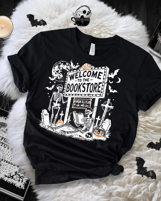 Welcome To The Bookstore (cartoon style white)