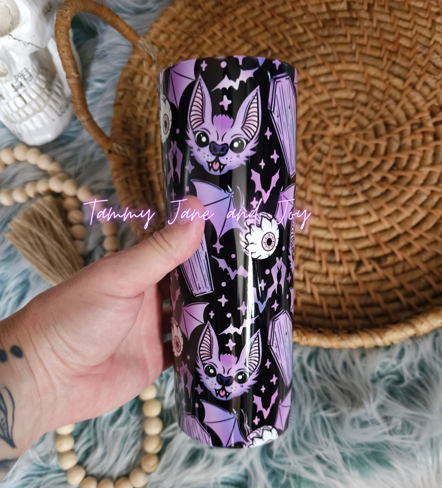 Purple Coffins and Bats Tumbler