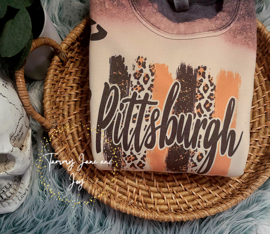 Black and Gold Leopard Pittsburgh Sweatshirt