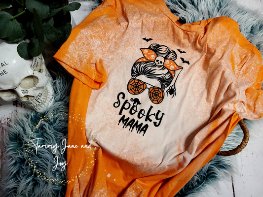 Spooky Mama bleach distressed tee